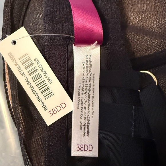 Adore Me Black Mesh Strappy Bra 38 DD - Picture 6 of 7